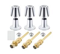 Baoblaze Juego de Manijas para Bañera Repuesto de Llave de Agua Cubierta de Manija Kit de Ducha en Latón y Restauración Suave Adecuado para Casa de Baño Antiguo, Plateado