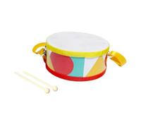 Baoblaze Juguete Montessori, instrumento de tambor de mano, juguete para practicar tambor de doble cara, bombo para recuerdos de fiesta, suministros para niños, amarillo