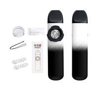 Baoblaze Kazoo Silbato Instrumento de Viento Ajustable Portátil con Desmontable y Diafragma Reemplazable en y Silicona con Caja Compacta y Correa Adecuado para, Degradado Negro+Blanco
