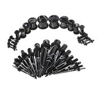 Baoblaze Kit de Estiramiento de Calibres de Oreja de 32 Piezas de Tapón Acrílico 14G-0G, Negro