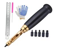 Baoblaze Kit de perforadora de cuero con 6 tamaños de punta de 1,5 a 4 mm, resistente, multifuncional y ajustable.