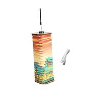 Baoblaze Lámpara de acordeón plegable, luz de ambiente estilo chino, luz de ambiente romántico, lámpara de escritorio, luz de noche LED para decoración del