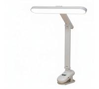 Baoblaze Lámpara de Estudio Plegable Lámpara de Escritorio Luz de Lectura Lámpara LED Flexo con Montaje Versátil en Mesa Estante O Cabecero Regulación Continua, Reloj