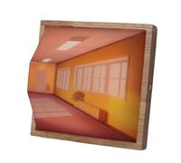 Baoblaze Lámpara de noche visual 3D con diseño creativo, luz de pared de madera con enchufe USB y función de reproducción, ideal como regalo para sala de estar, Corredor