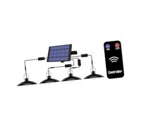 Baoblaze Lámparas solares colgantes, lámpara de techo, luz solar moderna para cobertizo, luces colgantes para granero, balcón, porche, interior y exterior, Cuatro Cabezas Blancas