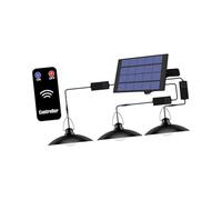 Baoblaze Lámparas solares colgantes, lámpara de techo, luz solar moderna para cobertizo, luces colgantes para granero, balcón, porche, interior y exterior, Tres Cabezas Blancas