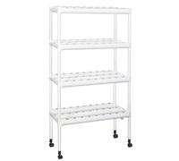 Baoblaze Marco Hidropónico para Cultivo Soilless con 108 Orificios Estante de Cultivo Niveles 12 Tubos Reparto de Nutrientes Tubería PVC-U Adecuado para, 4 Capas 12 Tubos Con Ruedas