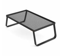 Baoblaze Mesa Auxiliar Plegable Mesa Lateral Mesa Baja Mesa Portátil con Tablero y Estructura de Metal Ahorro de Espacio Adecuada para Salón Dormitorio Balcón, 60cm X 30cm X 28cm, Negro