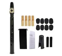 Baoblaze Mini saxofón de bolsillo con boquilla, lengüetas, bolsa de transporte, tabla de digitación, saxofón portátil para amantes de la música, niños artistas, negro