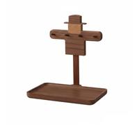 Baoblaze Organizador de Llaves con Bandeja Soporte Bandeja Valet y Perchero Base Rectangular con Frontal Ranurado y Brazos para Colgar Llaves Madera Estilo