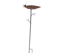 Baoblaze para pájaros de Exterior, Cuenco de Agua para pájaros, Resistente a Intemperie, de Hierro Forjado, con estaca, para Patio, jardín o