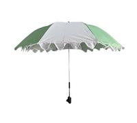 Baoblaze Parasol de Silla Portátil Sombrilla para Silla de Playa Protector Solar con Abrazadera Ajustable y Varillas de Acero Apto para Playa Camping Jardín Parque, Verde Y Blanco, 21 Pulgadas