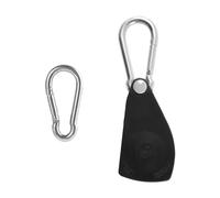 Baoblaze Polea de Carraca Colgador de Cuerda con Mosquetones Doble Mecanismo de Tensión Ajuste Rápido Dispositivo de Aluminio Adecuada para Actividades Al Aire, Negro