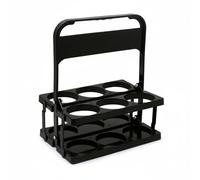 Baoblaze Porta Bebidas Portátil con Bandeja Estable Soporte para Varias Botellas Diseño Plegable Funcional y Asa Confiable Adecuado para Celebraciones y Terraza, Negro