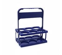 Baoblaze Porta Bebidas Portátil con Bandeja Estable Soporte para Varias Botellas Diseño Plegable Funcional y Asa Confiable Adecuado para Celebraciones y Terraza, Azul