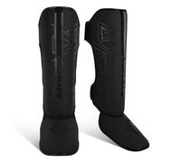 Baoblaze Protector de Espinilla Artes Marciales para Protección con Recubrimiento Ergonómico Material Sintético Aplicable en Prácticas Luchas Clases de Deporte Clubes, Negro, Negro Puro, S