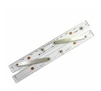Baoblaze Regla de Navegación con Material Acrílico Transparente Brazos de Apoyo y Conectores de Latón Utilidad para Capitanes Control de Trayectorias Escenarios de Planificación, 45 CM, Marca Kewen