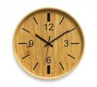 Baoblaze Reloj de Pared Infantil Reloj Educativo Reloj de Pared Niños Reloj Silencioso Reloj Aula con Diseño Lúdico y Manos Contrastadas sin Tic Apto para, Bambú Madera Oscura