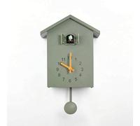 Baoblaze Reloj de Pared Reloj Reloj Analógico Reloj Decorativo con Casa Encantadora Material y Resina Horario y Movimiento a Fácil de Colocar Adecuado para, Gris Nórdico Estable