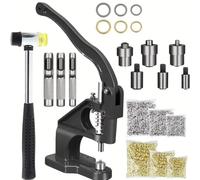 Baoblaze Remachadora de Ojales Máquina Ojaladora Herramienta Troqueladora Manual de Metal con Paquete Completo y Anillas Adecuada para Cuero Ropa Bolsos Calzado Cortinas Manualidades