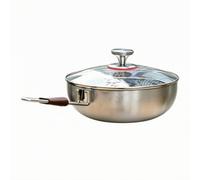 Baoblaze Sartén con Tapa Vidrio Versátil, Tapa De Sartén 26cm | Multiusos, Sartén Acero Inoxidable, Menaje, para Cocina