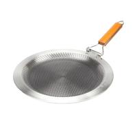 Baoblaze Sartén para Crepes de Acero Inoxidable Antiadherente, Redonda, portátil, Compatible con quemadores de Gas y cocinas de inducción, sartén Plana, 34 Cm