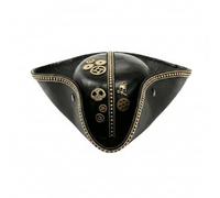 Baoblaze Sombrero Pirata Tricornio Gorro Corsario Sombrero Steampunk Accesorio Disfraz de Estilo Clásico con Apariencia Gastada Adecuado para Fiestas de