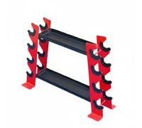 Baoblaze Soporte de Mancuernas Estante Portapesas Organizador Bastidor Layout de Varios Compartimentos para Pesas de Diferentes Tamaños y Aprovechamiento del, Rojo, Modelo Básico