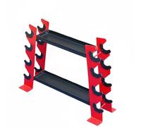 Baoblaze Soporte de Mancuernas Estante Portapesas Organizador Bastidor Layout de Varios Compartimentos para Pesas de Diferentes Tamaños y Aprovechamiento del, Rojo, Modelo Insignia