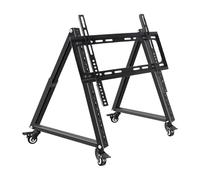 Baoblaze Soporte de TV móvil de Baja Altura, Resistente, Triangular, ángulo de visión Ajustable, Carrito de TV móvil de Metal para exposiciones y conferencias