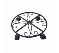 Baoblaze Soporte Móvil para Macetas Carrito Portamacetas Ruedas Rodante Estructura de Hierro Reforzada Estilo Decorativo con Volutas Desplazamiento Cómodo, Style A