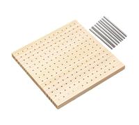Baoblaze Tabla de Bloqueo de Madera para Ganchillo con 9 Clavijas de Acero. Cuadrados de Abuela Multiusos para Principiantes en Manualidades y Abuelas, 20x20cm 6.5cm