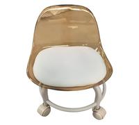 Baoblaze Taburete Bajo con Ruedas Asiento Rodante Silla Ergonómica con Respaldo Tapizado en PU Y Espuma Adecuado para Oficina Limpieza Ejercicios, MARRÓN, Individual