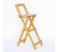 Baoblaze Taburete Plegable de Bambú con Respaldo Silla Alta Asiento para Barra Banco de Cocina Asiento Redondo y Barandillas como Reposapiés para Postura, Grande 96CM, Color Original