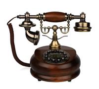 Baoblaze Teléfono Retro Cuerda con Diseño Clásico, Teléfono con Cable, Pantalla De Identificación De Llamadas, Botones, Timbre Electrónico Único, Cordón De Tela