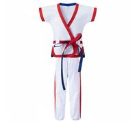 Baoblaze Traje de Mongol Traje Uniforme Conjunto Ropa Deportiva Estilo Clásico con Ajuste en la Cintura Pantalón Completo y, Blanco, Blanco Con Detalles En Rojo Y Azul, 14