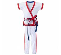 Baoblaze Traje de Mongol Traje Uniforme Conjunto Ropa Deportiva Estilo Clásico con Ajuste en la Cintura Pantalón Completo y, Blanco, Blanco Con Detalles En Rojo Y Azul, 18