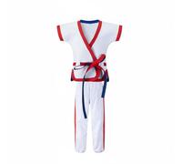 Baoblaze Traje de Mongol Traje Uniforme Conjunto Ropa Deportiva Estilo Clásico con Ajuste en la Cintura Pantalón Completo y, Blanco, Blanco Con Detalles En Rojo Y Azul, 16