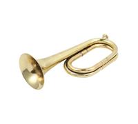 Baoblaze Trompeta Trompeta de latón completo, instrumento musical Scout para orquesta de caballería escolar Niños, Oro