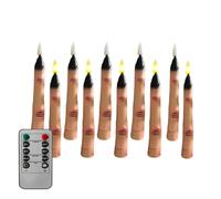 Baoblaze Vela de de Halloween Vela Led Taper Vela Electrónica Vela Decorativa con Temporizador y Ajuste de Brillo Adecuada para Celebraciones Festivas Reuniones Familiares