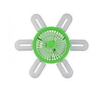 Baoblaze Ventilador de Techo con Luz Led Lámpara de Techo Plafón Ventilador Techo Módulo Plegable con 6 y Luz Equilibrada Base E27 60 W Apto para Dormitorio Sala Oficina Pasillo Cocina, Verde