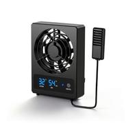 Baoblaze Ventilador para Terrario de Reptiles Ventilador de Hábitat Extractor Circulador de Aire con Sonda Externa y Pantalla Digital para Seguimiento