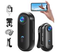 Baobylon Action Cam 1080P,Mini Sportkamera WiFi mit 64G Speicherkarte,Unterwasserkamera,Freihand-POVs,überall Anbringen bar,Helmkamera Motorrad Fahrrad Bodycam Körperkamera,Mini Kamera Schwarz