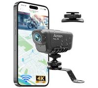 Baobylon CáMara Para Moto 4k+1080p, CáMara Wifi Para Coche Delante Y DetráS Con Gps, Hdr, BateríA De Gran Capacidad Para 6 Horas De GrabacióN, CáMara Para Casco, Moto, Bicicleta,Totalmente Impermeable