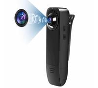 Baobylon Pequeña Cámara sin WiFi, HD 1080P, Cámara Corporal con Tarjeta de Memoria de 32G, Grabación de Audio y Vídeo, Cámara Pequeña con Visión Nocturna, Cámara Corporal para Interiores y Exteriores