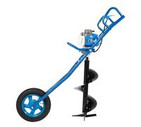 BAOCHADA Broca de tierra de gasolina de 63 cc, 2 tiempos con carro de mano, taladro de tierra de gasolina, monocilindro, refrigerado por aire, con silenciador, 8800 ± 300 rpm, diámetro de 60 - 300 mm