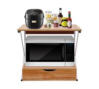 BAOCHADA Estante de cocina de 2 niveles, puede soportar aprox. 10 kg, estante de horno microondas, moderno mostrador de cocina, organizador de almacenamiento con 1 cajón de 54 × 35 × 50 cm para