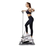 BAOCHADA Mini stepper para el hogar | Swing Stepper con pantalla LCD | Stepper Hometrainer con Power Ropes | Máximo 150 kg | para entrenamiento de pierna/brazo/Butt Training Home Office Fitness