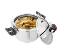 BAOCHADA Olla a presión profesional, 7-40 L, acero inoxidable, con funciones de protección para familias numerosas, ideal para guisar, cocinar y cocinar, apto para lavavajillas, resistente al calor