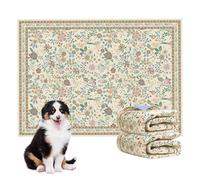 Baodan Almohadillas lavables para cachorros, 2 unidades, 45 x 60 cm, impermeables, con patrón de flores, reutilizables, para incontinencia, entrenamiento para ir al baño y corralito, amarillo claro